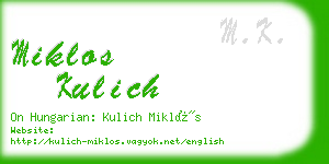 miklos kulich business card